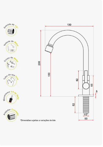 TORNEIRA BM LAVATORIO 1198 C-66 1/4V